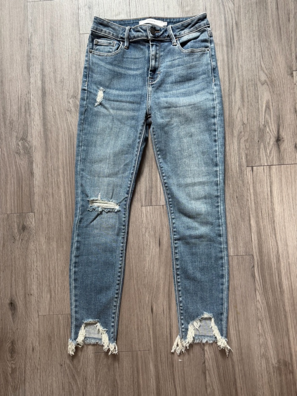 Hidden High-Rise Light Blue Distressed Skinny Jeans